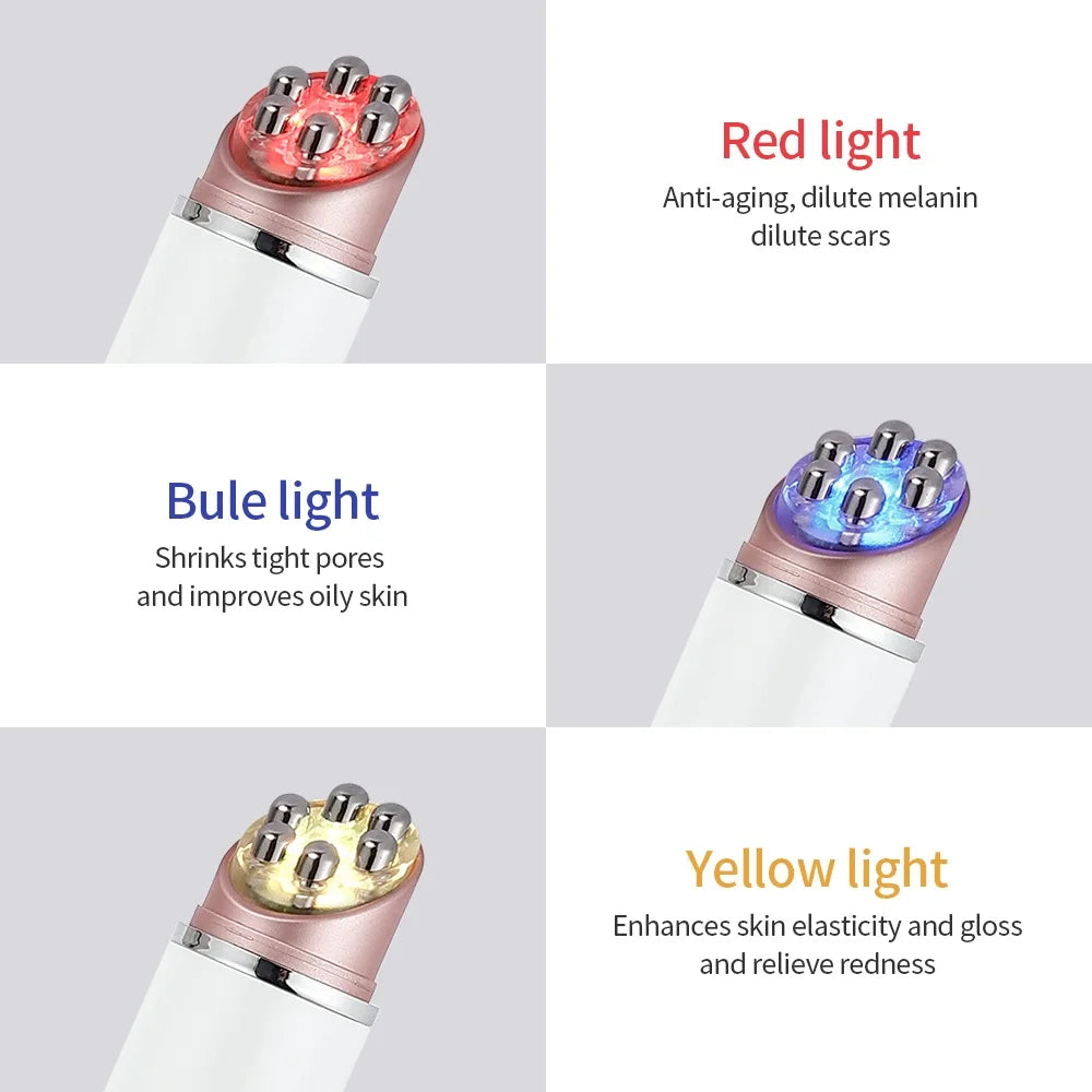 Eye & Face Massager Microcurrent 3-Color LED 43°C Heat