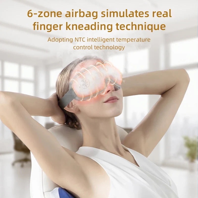 Eye Massager Rechargeable Cordless Air Pressure & Heat