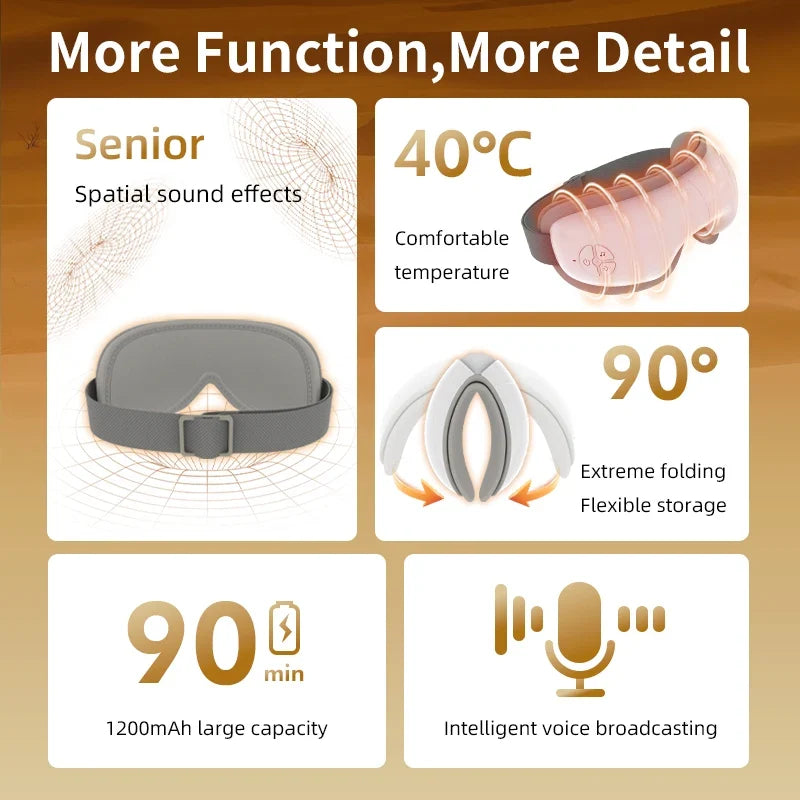 Eye Massager Rechargeable Cordless Air Pressure & Heat