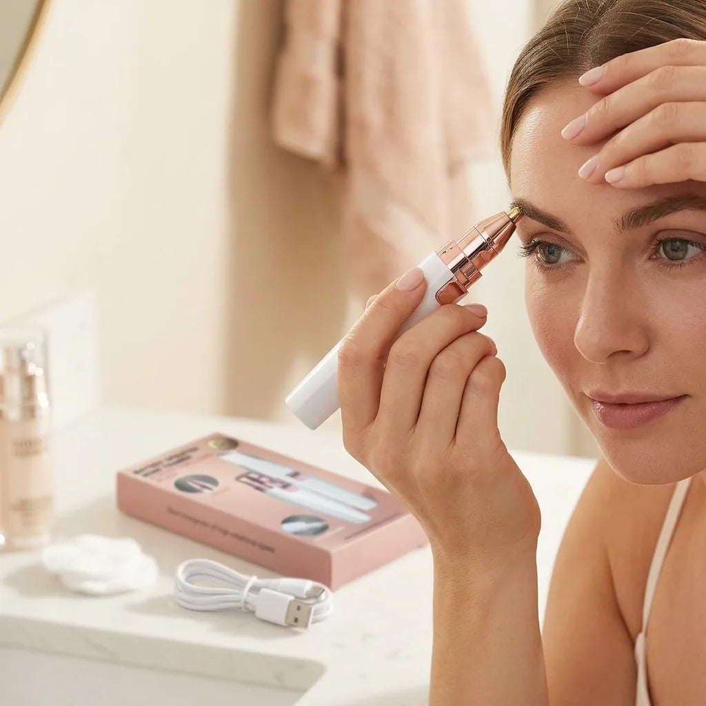 Eyebrow & Facial Trimmer Painless USB Rechargeable Travel Size