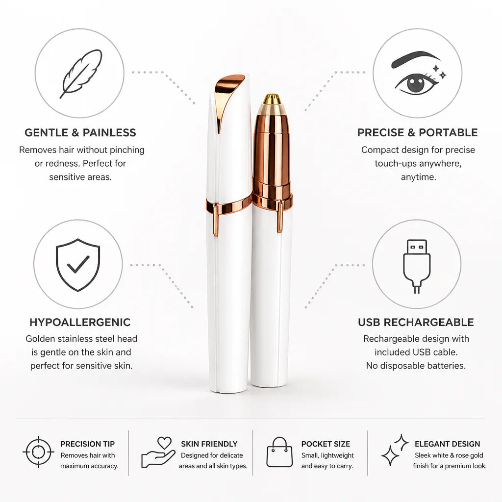 Eyebrow Hair Remover Precision & Painless USB Rechargeable