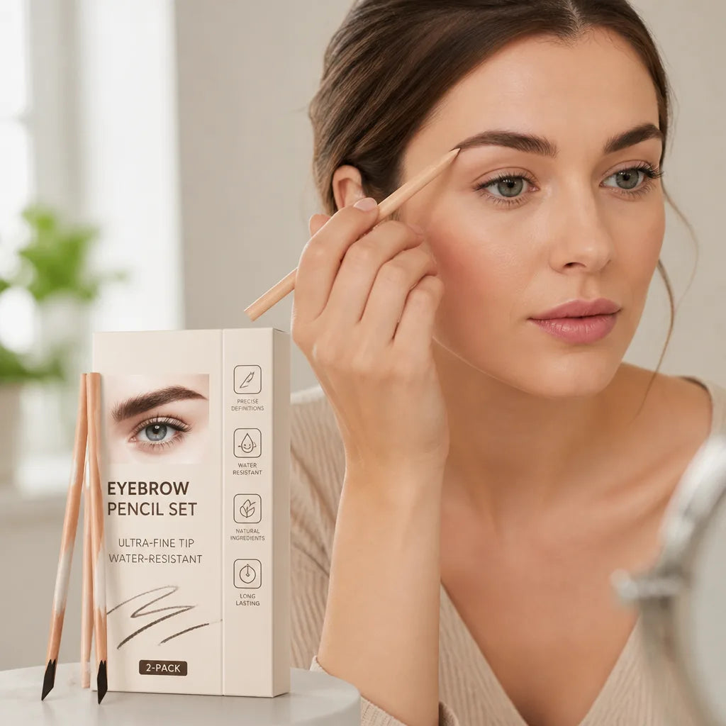Eyebrow Pencil Set Ultra-Fine Tip Water-Resistant 2-Pack