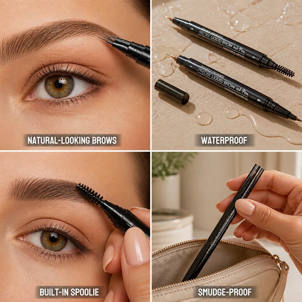 Eyebrow Pencil Smudge-Proof Water-Resistant Precision Tip & Spoolie