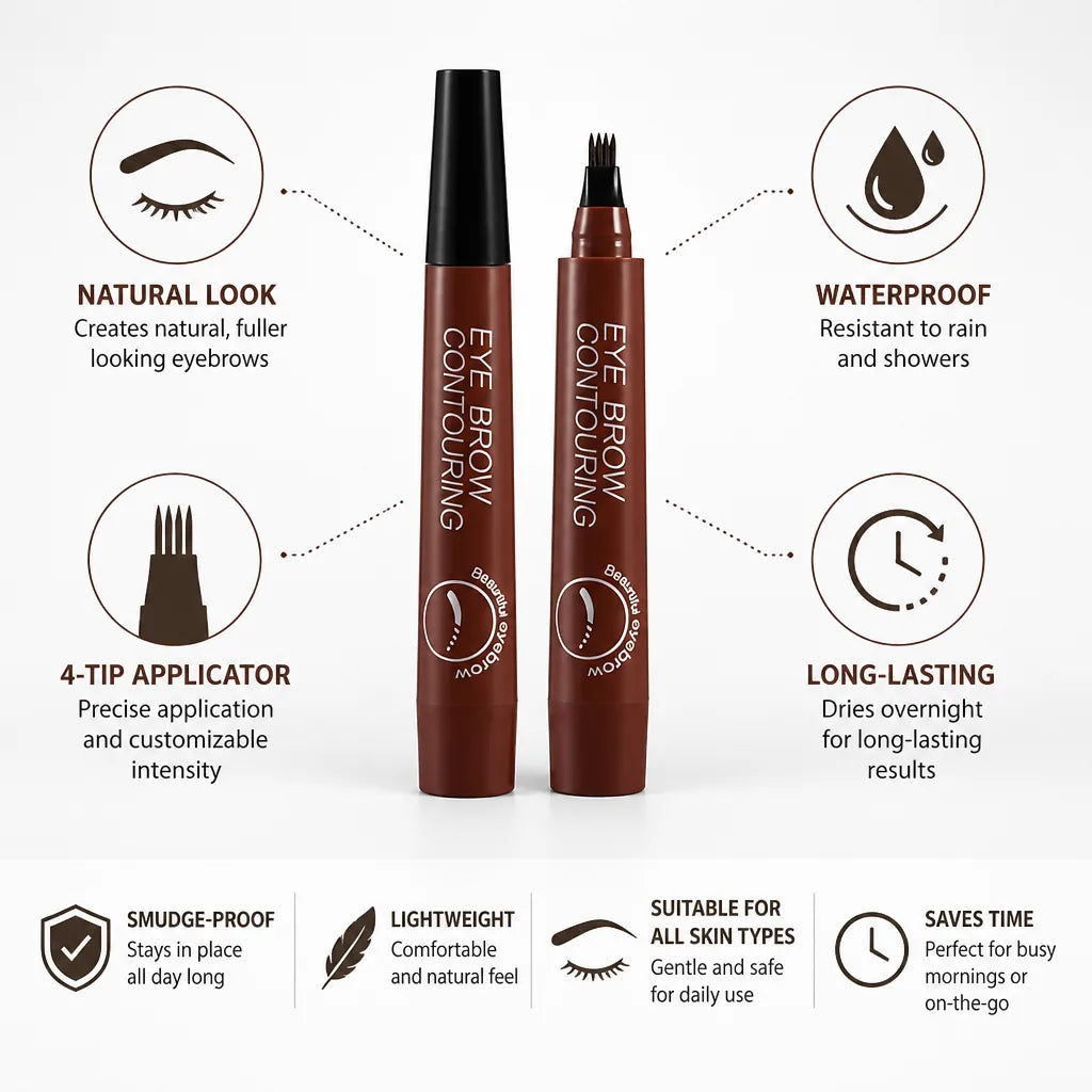 Eyebrow Pencil Waterproof Microblading 4-Tip