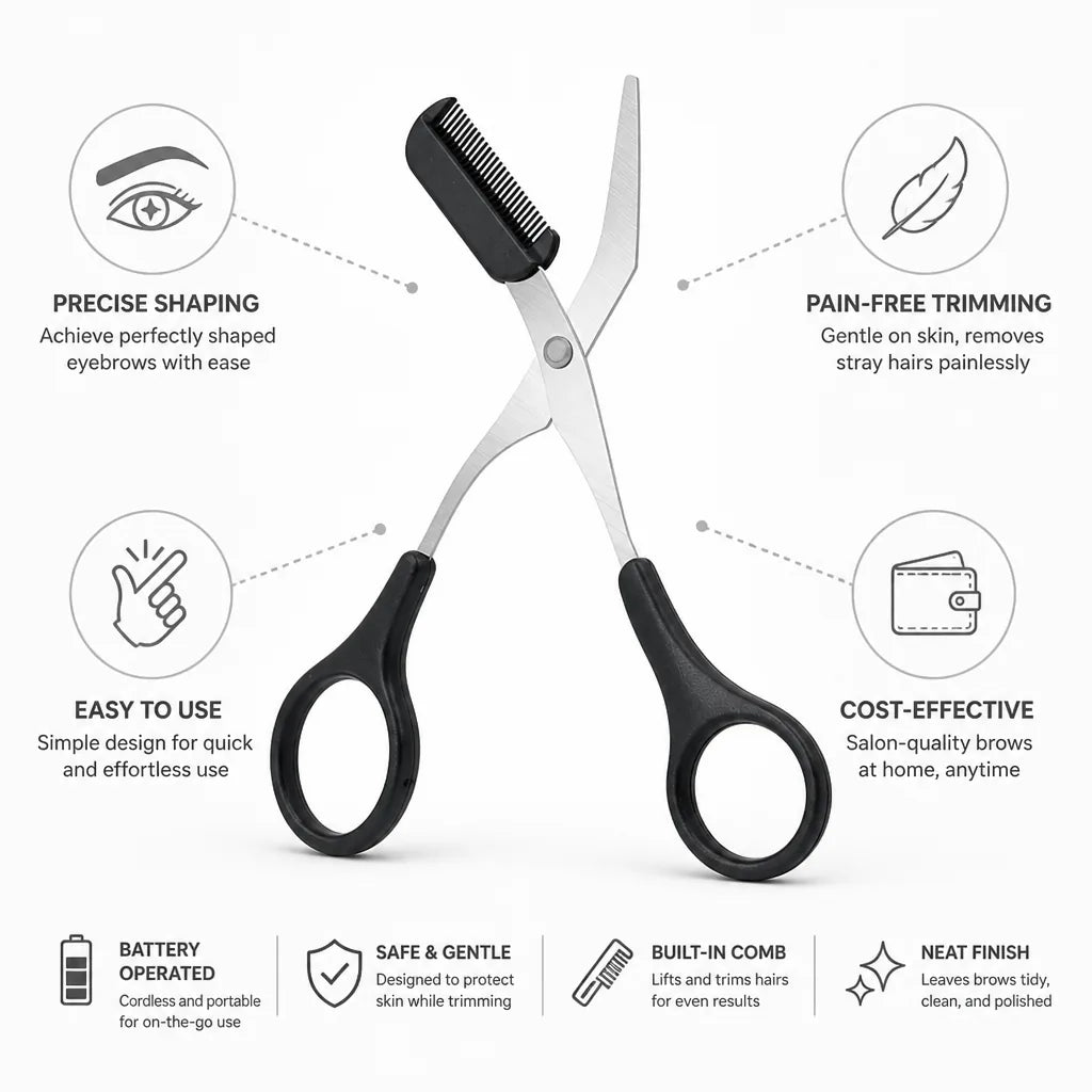 Eyebrow Trimmer Cordless Precision Tip Pain-Free