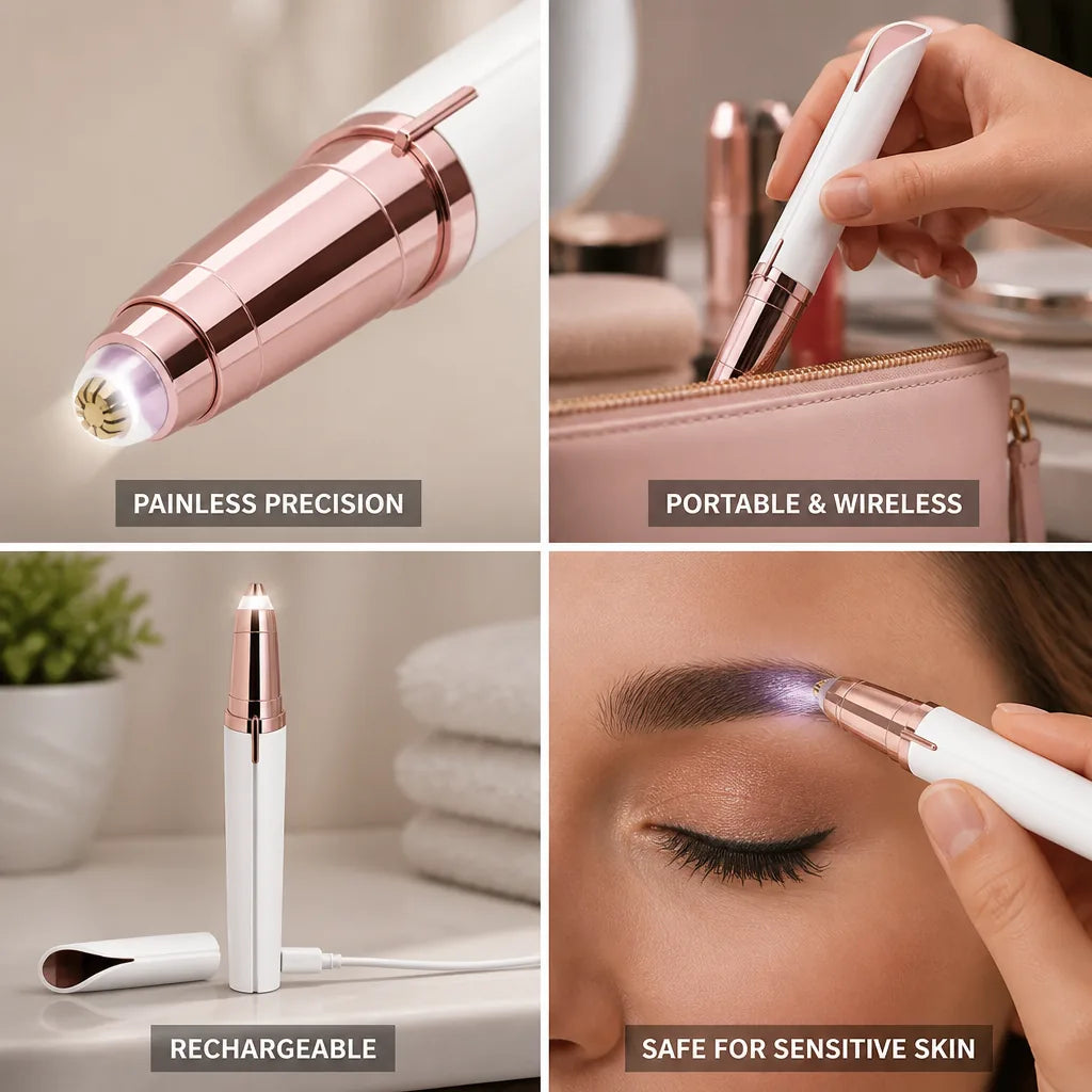 Eyebrow Trimmer Painless Wireless Rechargeable