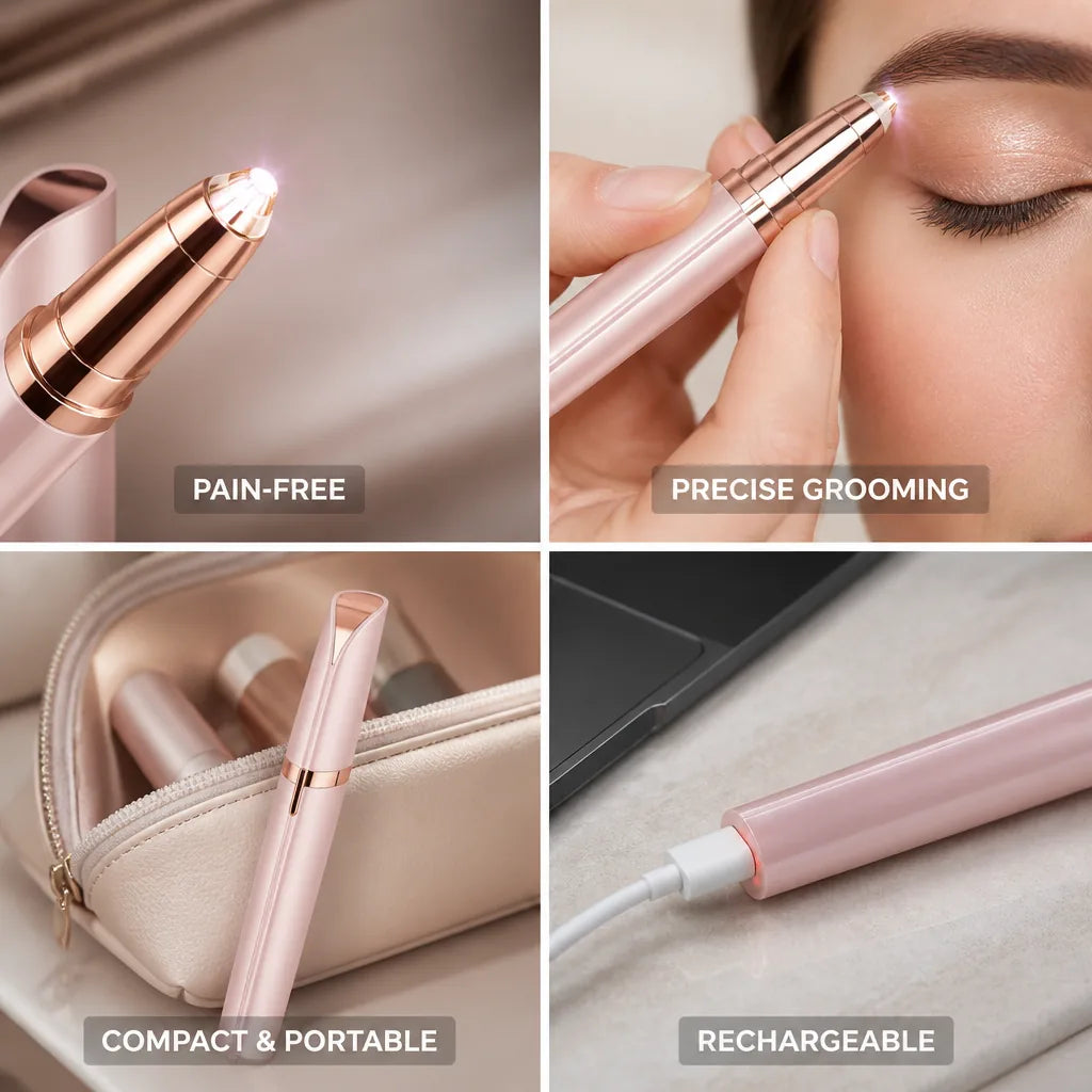 Eyebrow Trimmer Pen-Style Rechargeable Painless