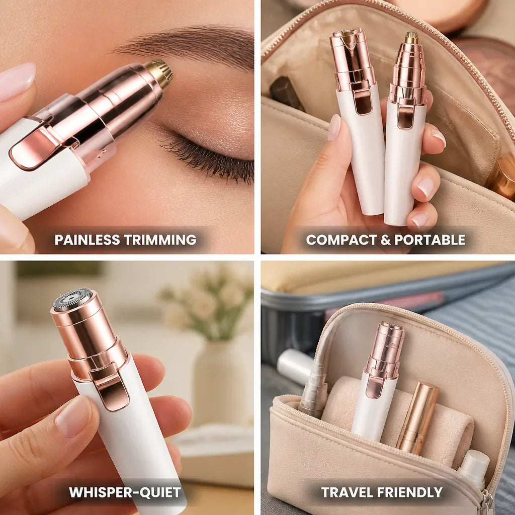 Eyebrow Trimmer Whisper-Quiet Painless Travel-Friendly