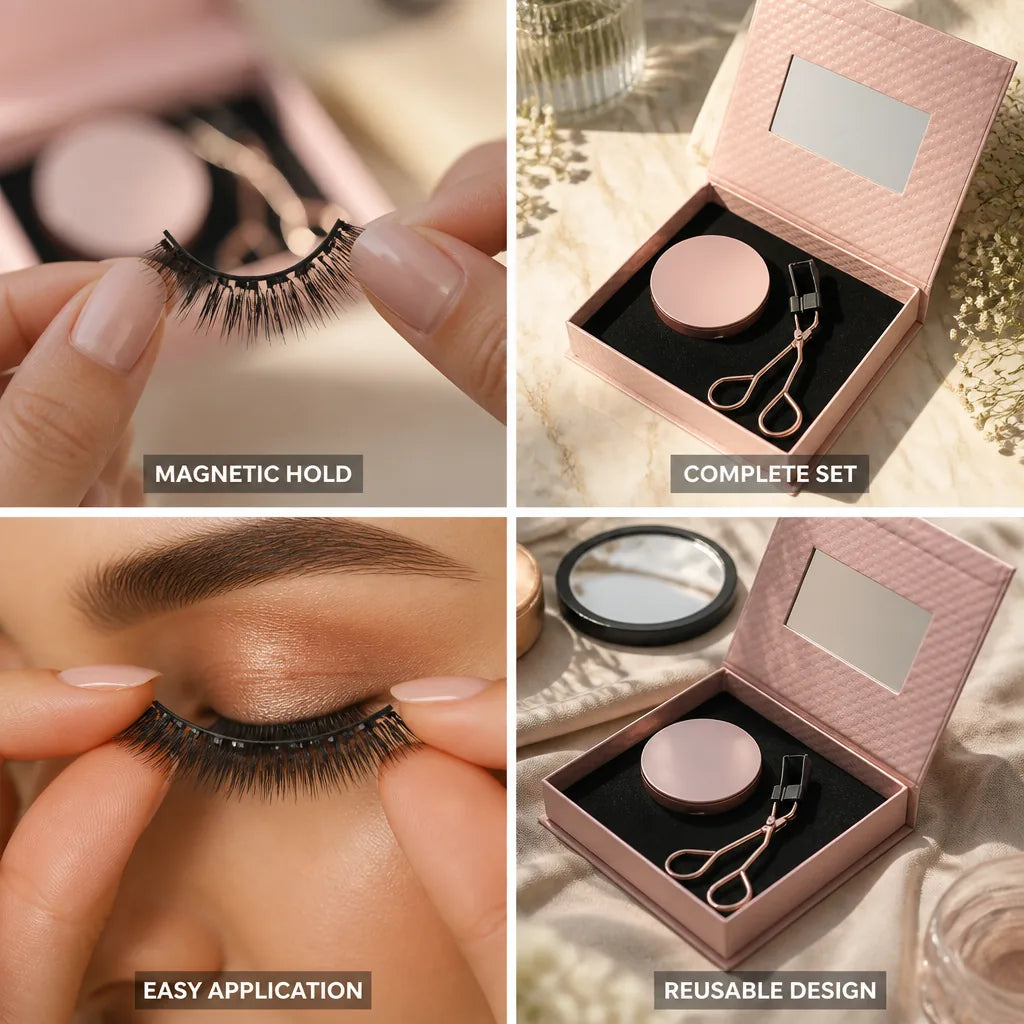 Eyelash Set Magnetic Reusable Curler Included