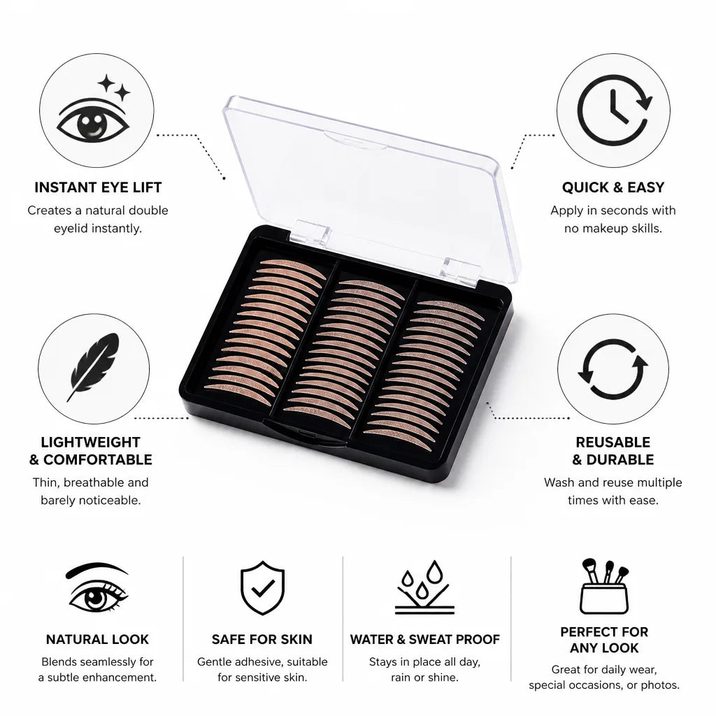 Eyelid Lift Stickers Instant Invisible Reusable Pack of 3