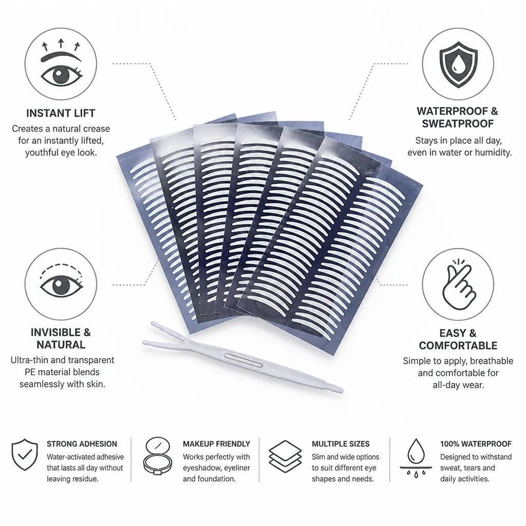 Eyelid Lifting Strips Invisible Water-Activated Adhesive