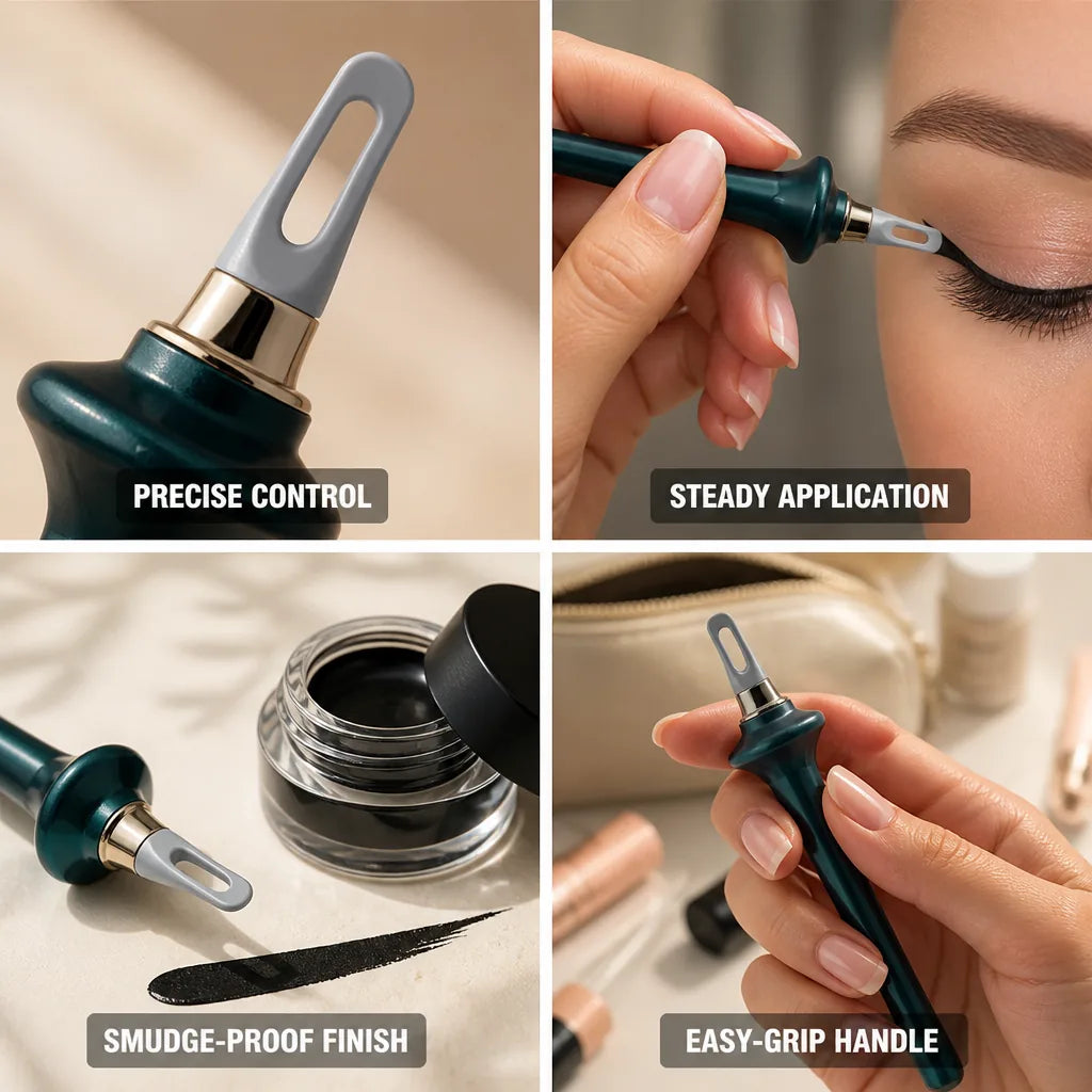 Eyeliner Applicator Soft Silicone Tip & Easy-Grip Handle