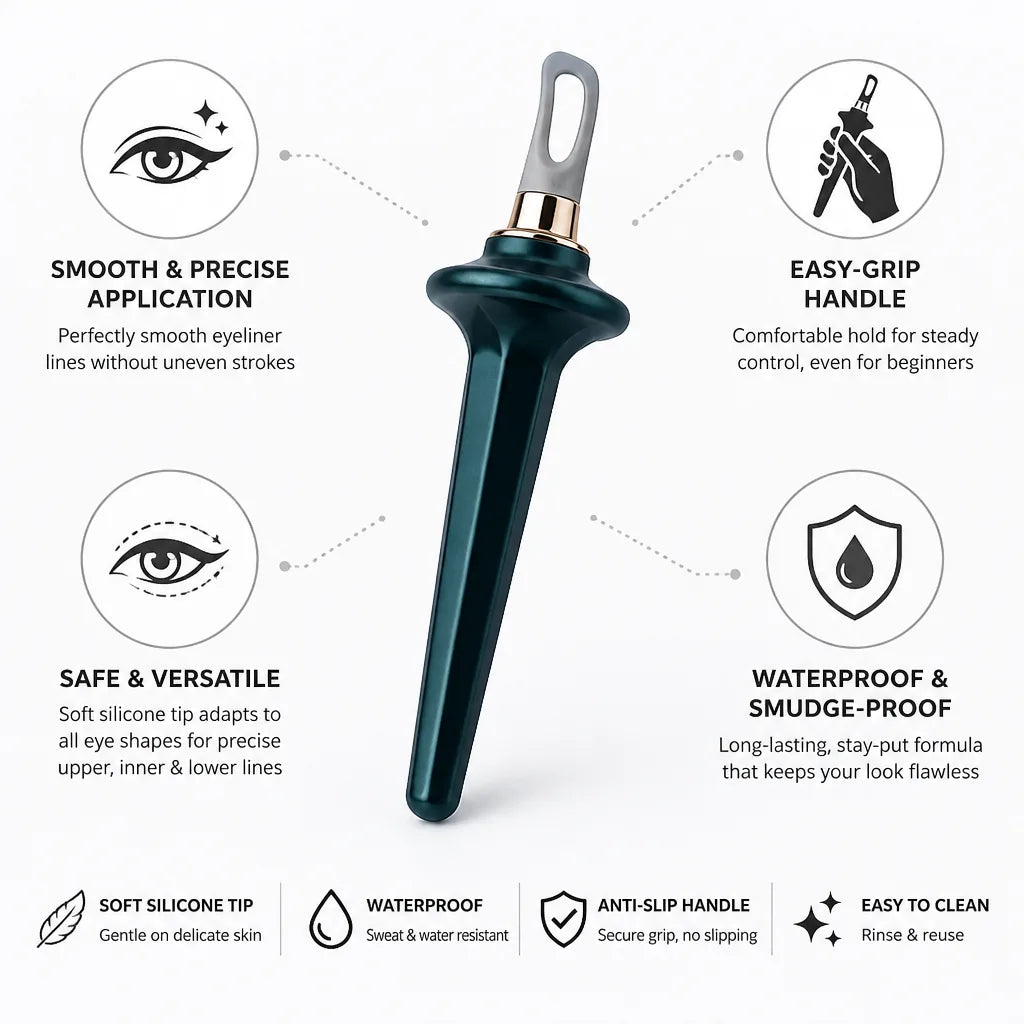Eyeliner Applicator Soft Silicone Tip & Easy-Grip Handle