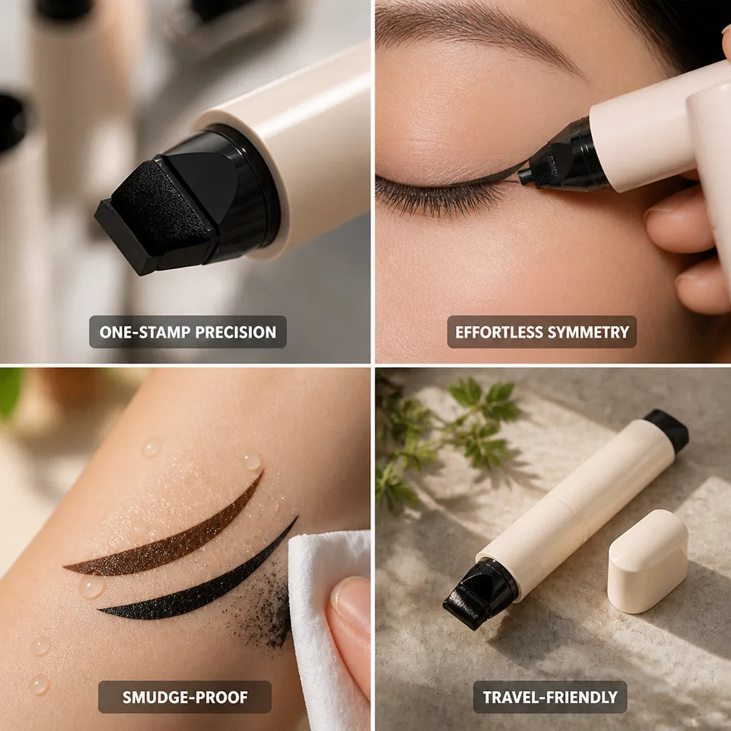 Eyeliner Stamp One-Stamp Precision Smudge-Proof Ink Black & Brown