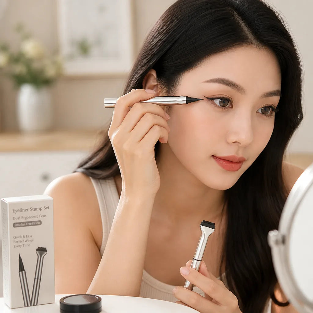 Eyeliner Stamp Set Dual Ergonomic Pens Smudge-Free Finish