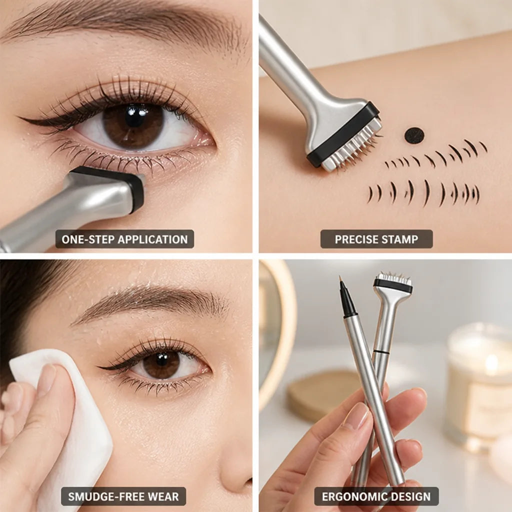 Eyeliner Stamp Set Dual Ergonomic Pens Smudge-Free Finish