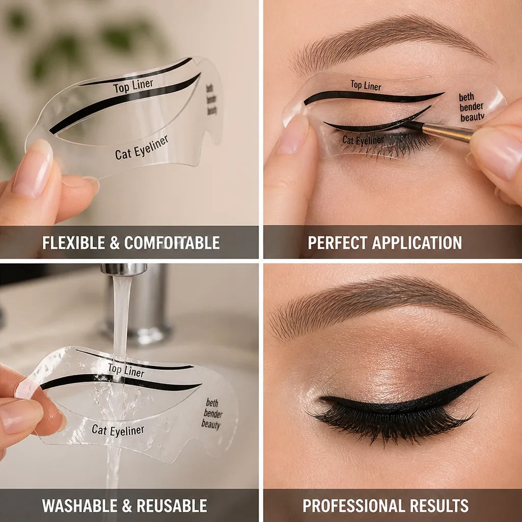 Eyeliner Stencil Flexible Reusable Cat Eye & Smoky Templates