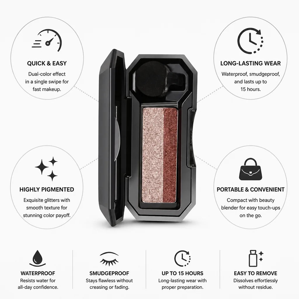 Eyeshadow Palette Dual-Color Glitter 15-Hour Wear