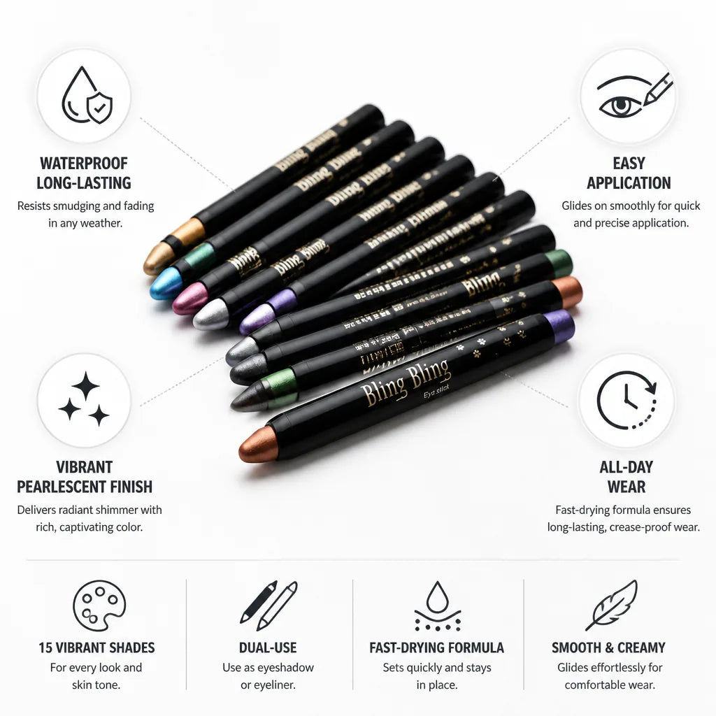 Eyeshadow Pencil Waterproof Pearlescent 15 Colors