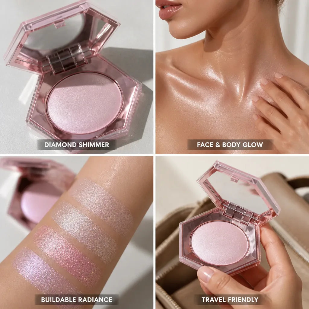 Face & Body Highlighter Gel-Powder Hybrid Diamond Glow
