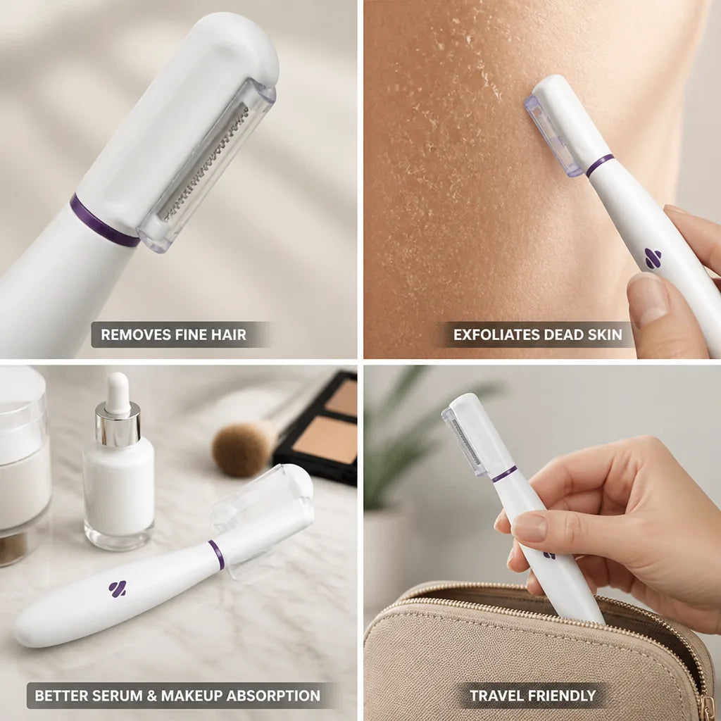 Face Dermaplaning Tool Removes Fine Hair & Exfoliates