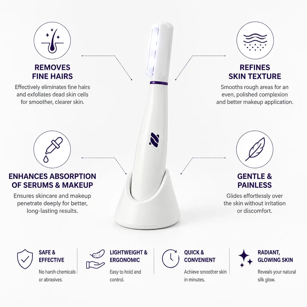 Face Dermaplaning Tool Removes Fine Hair & Exfoliates