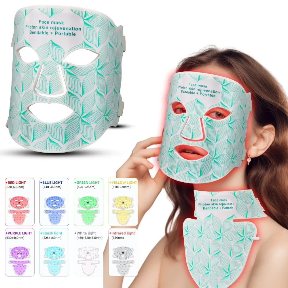 Face & Neck LED Mask Rechargeable Silicone 8-Color