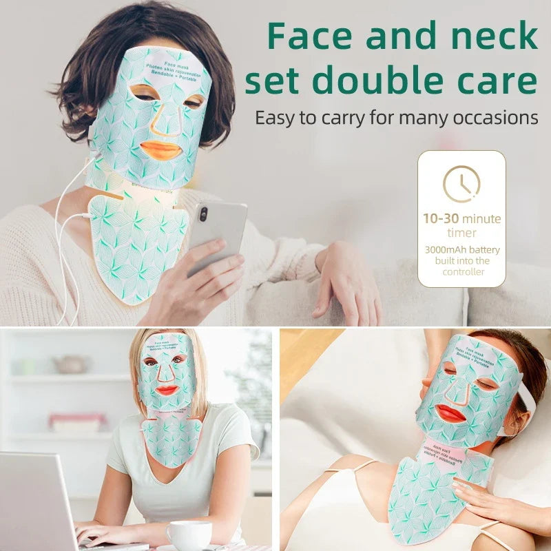 Face & Neck LED Mask Rechargeable Silicone 8-Color