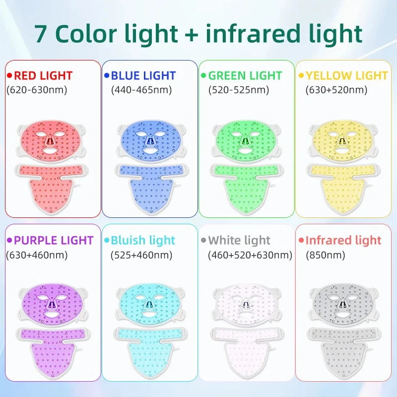 Face & Neck LED Mask Rechargeable Silicone 8-Color