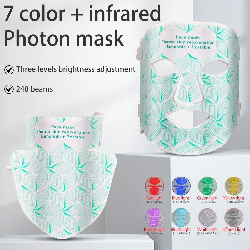 Face & Neck LED Mask Rechargeable Silicone 8-Color
