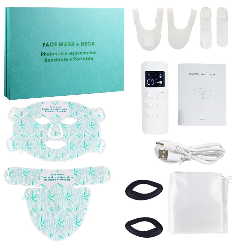 Face & Neck LED Mask Rechargeable Silicone 8-Color