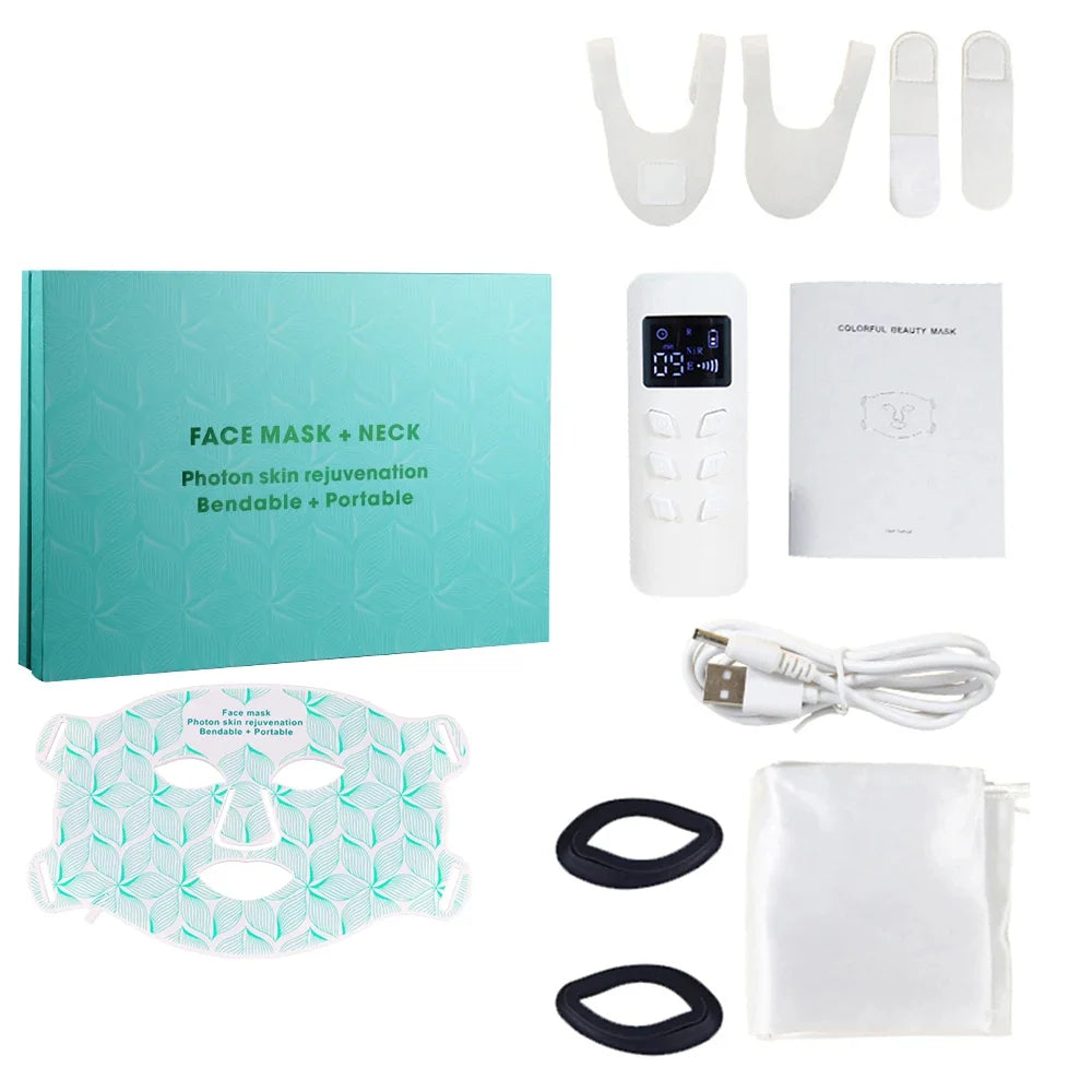 Face & Neck LED Mask Rechargeable Silicone 8-Color