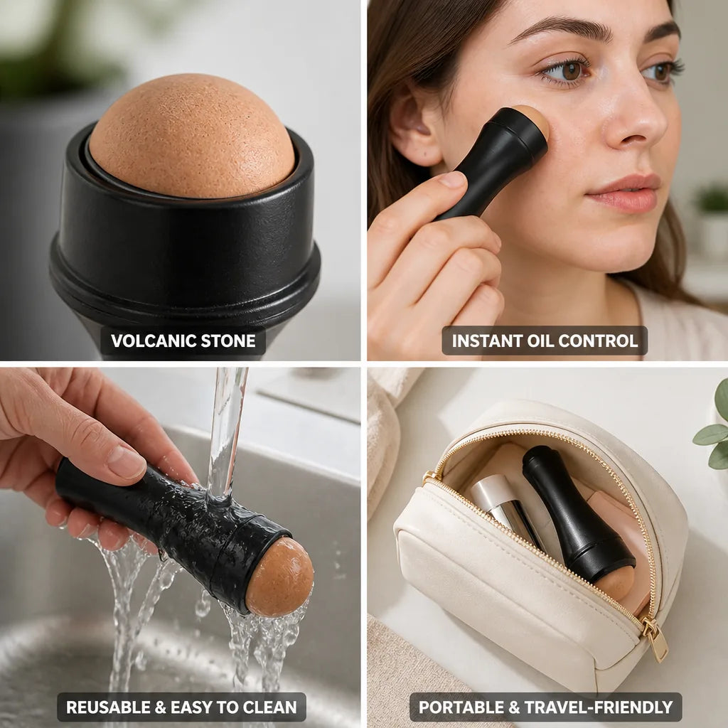 Face Oil Absorbing Roller Volcanic Stone Reusable