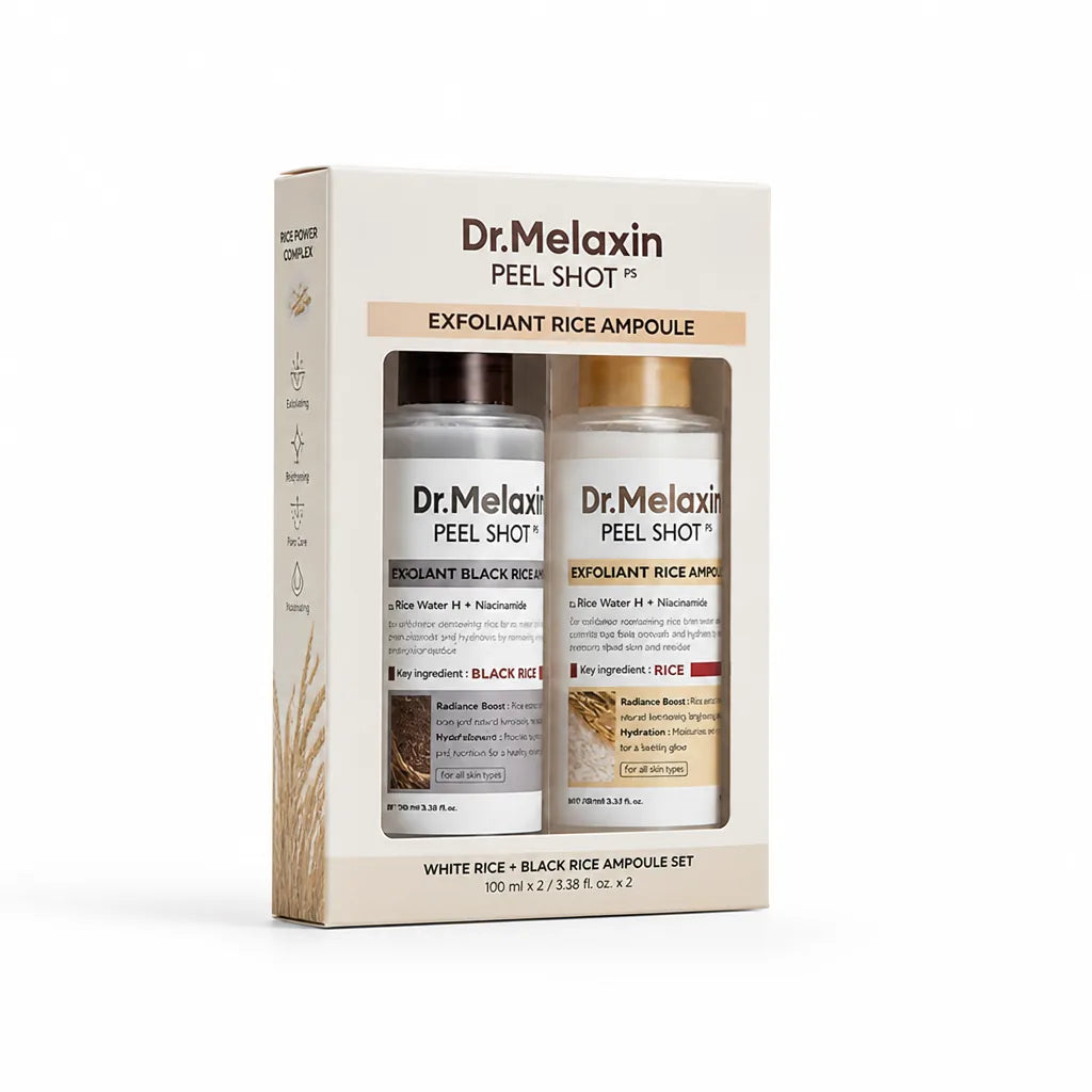 Face Serum Set White & Black Rice Brightening