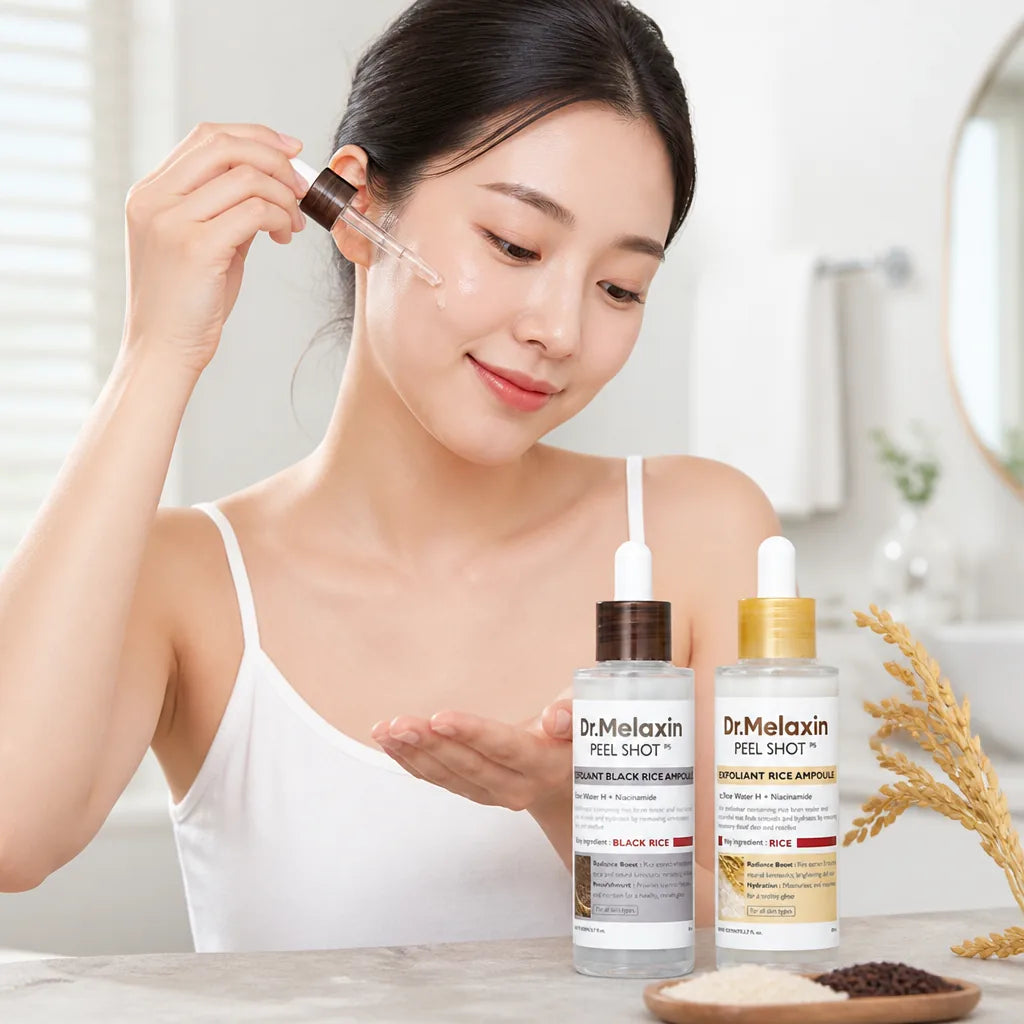 Face Serum Set White & Black Rice Brightening