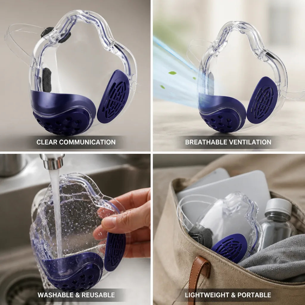 Face Shield Clear Polycarbonate Anti-Fog Ventilation & Chin Filter