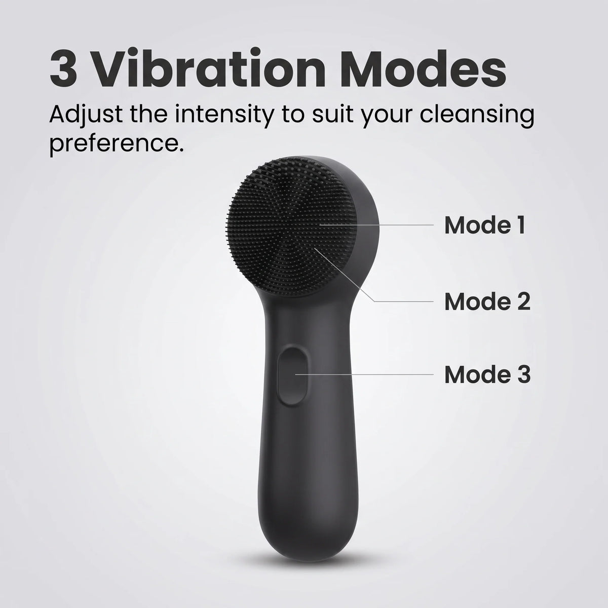 Facial Cleansing Brush 3-Mode Silicone Waterproof