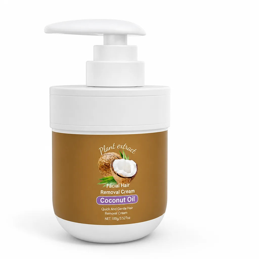 Facial Hair Removal Cream Gentle Plant-Based Coconut & Aloe