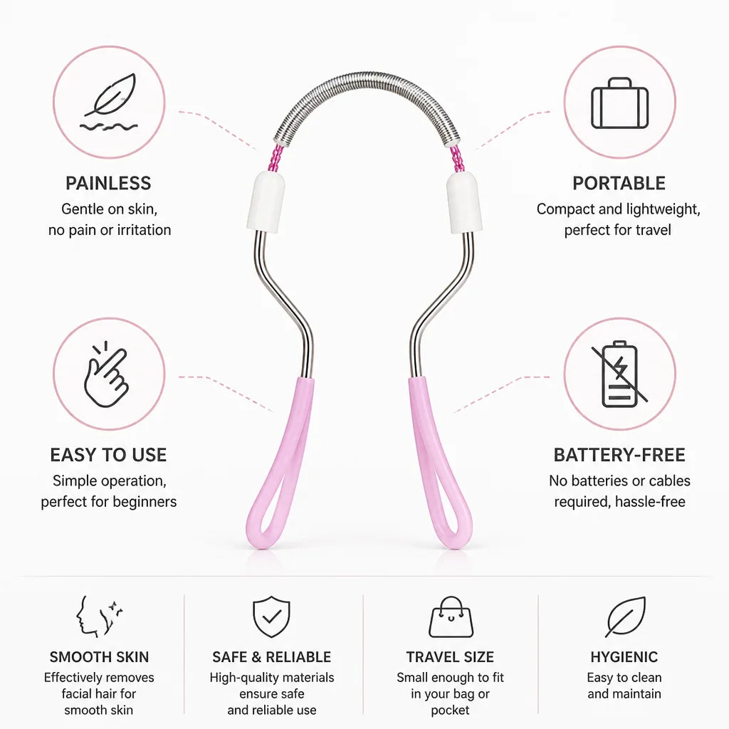 Facial Hair Remover Painless Battery-Free Travel Size