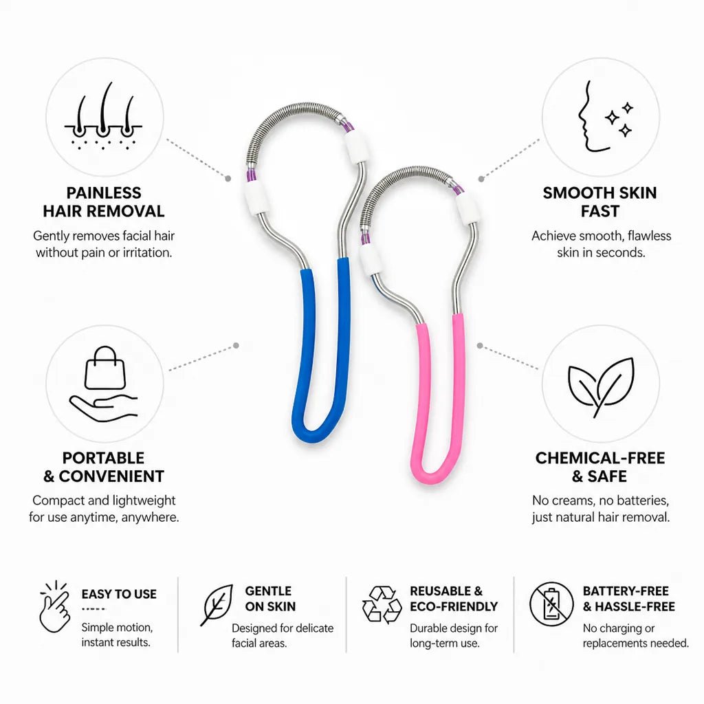 Facial Hair Remover Painless Portable Battery-Free