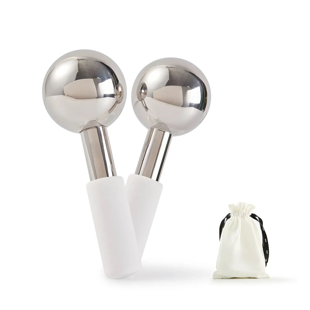 Facial Ice Globes Stainless Steel Depuffing Set of 2