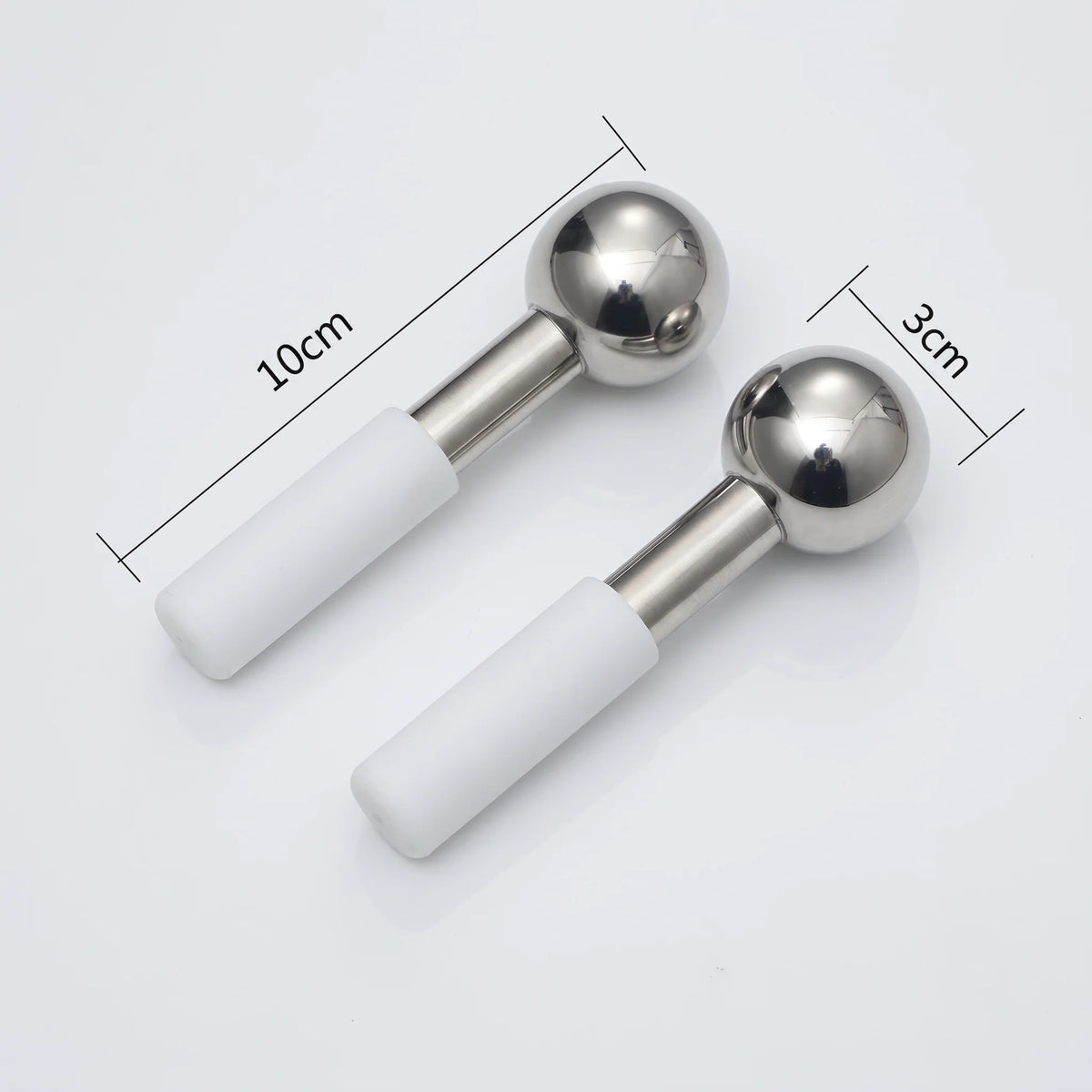 Facial Ice Globes Stainless Steel Depuffing Set of 2