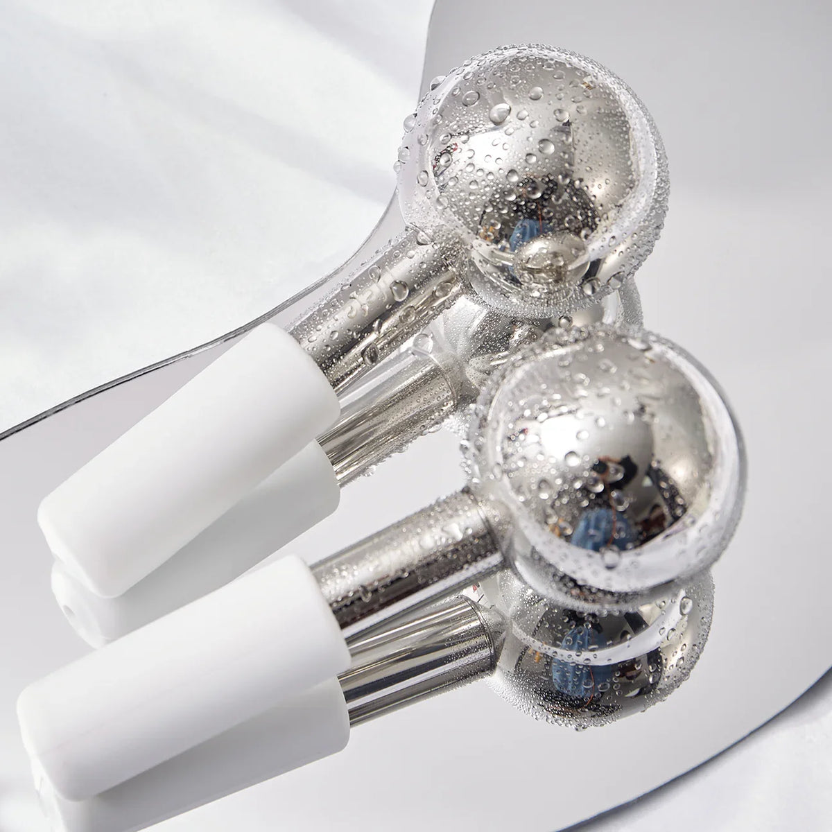 Facial Ice Globes Stainless Steel Depuffing Set of 2
