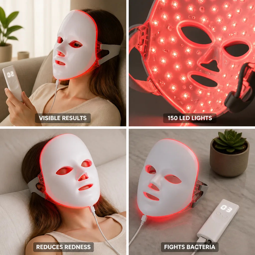 Facial Mask 150 High-Intensity LEDs Remote Control