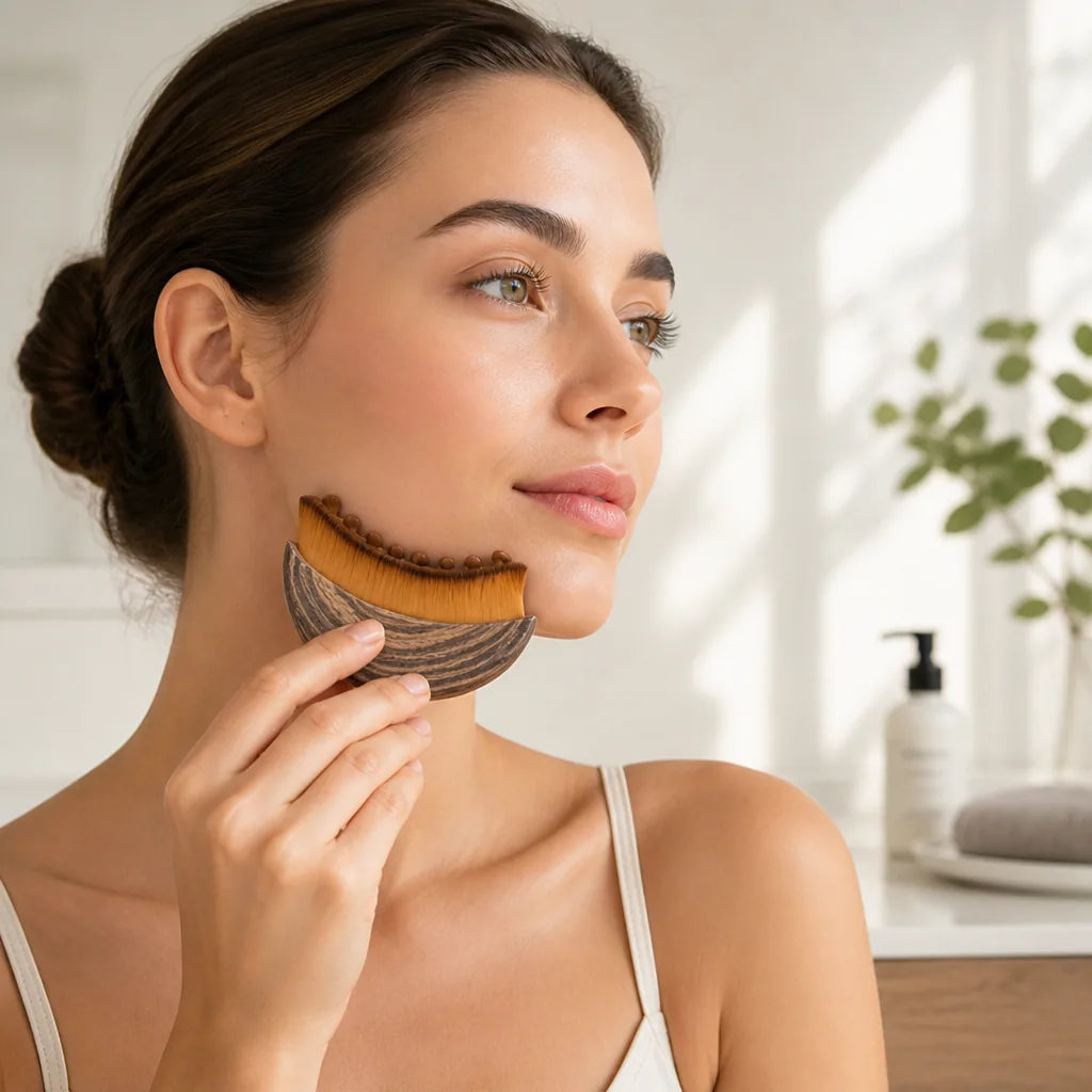 Facial Massage Brush Ultrasoft Bristles Reduces Morning Puffiness