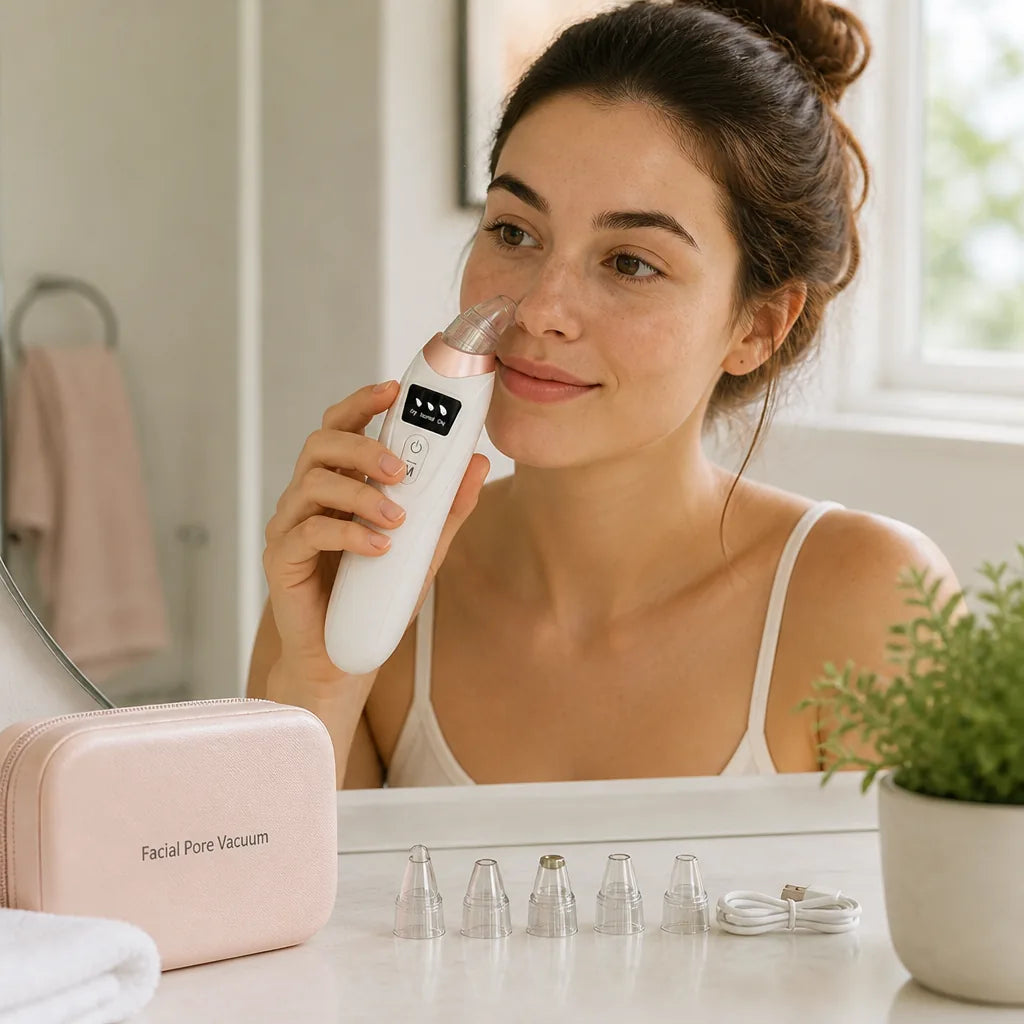 Facial Pore Vacuum Adjustable Suction Five Replaceable Heads