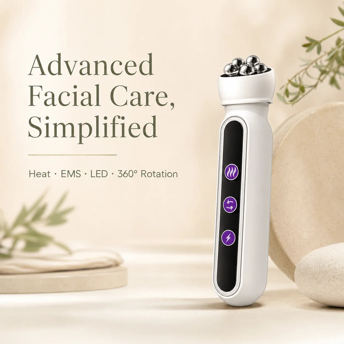 Facial Roller 3-In-1 RF & EMS Auto-Rotating