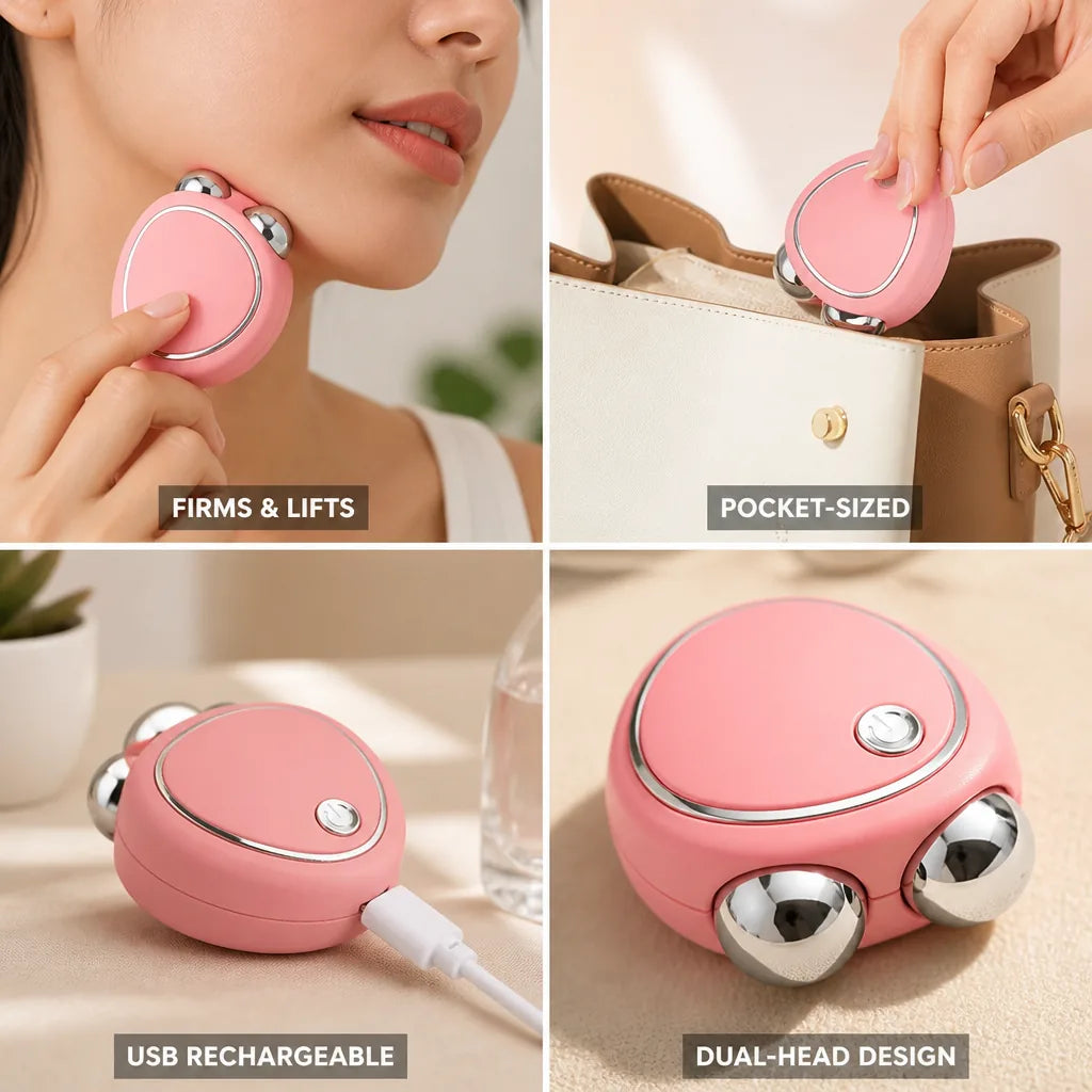 Facial Toning Device Dual-Head Microcurrent USB Rechargeable