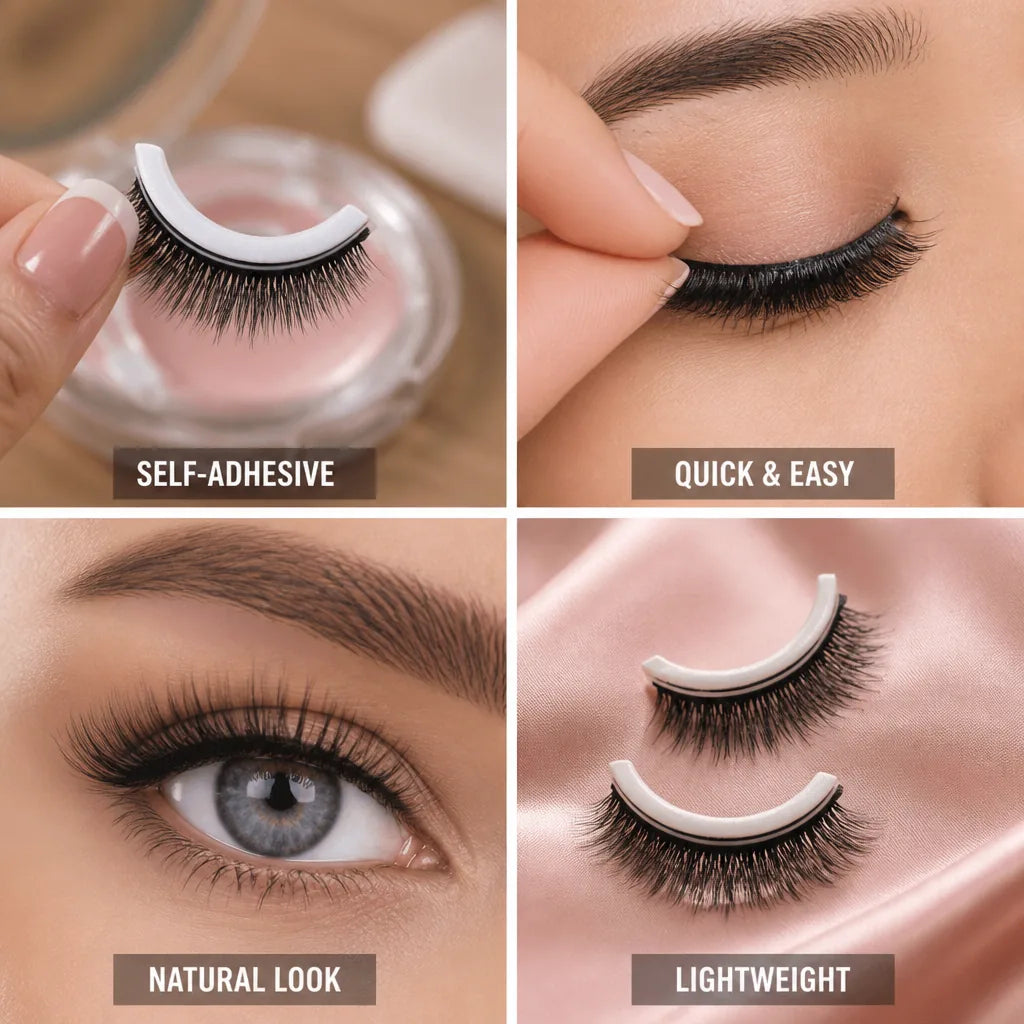 False Eyelashes Self-Adhesive Quick-Apply Natural & Voluminous