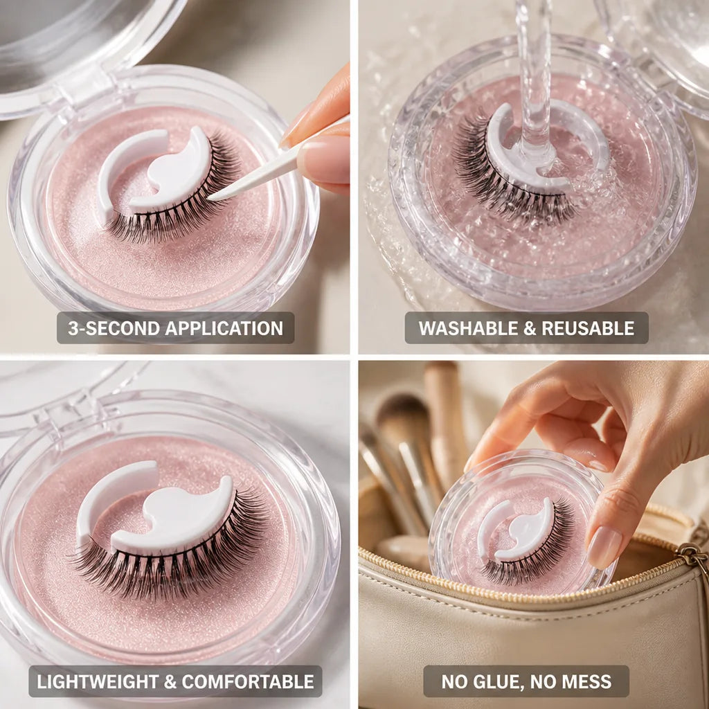 False Eyelashes Self-Adhesive Washable & Reusable